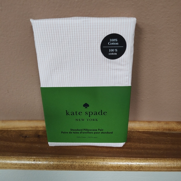 kate spade Other - NWT! Set Of 2 Kate Spade Pillowcases - 100% Cotton - Pink Stripe - 20" X 32"